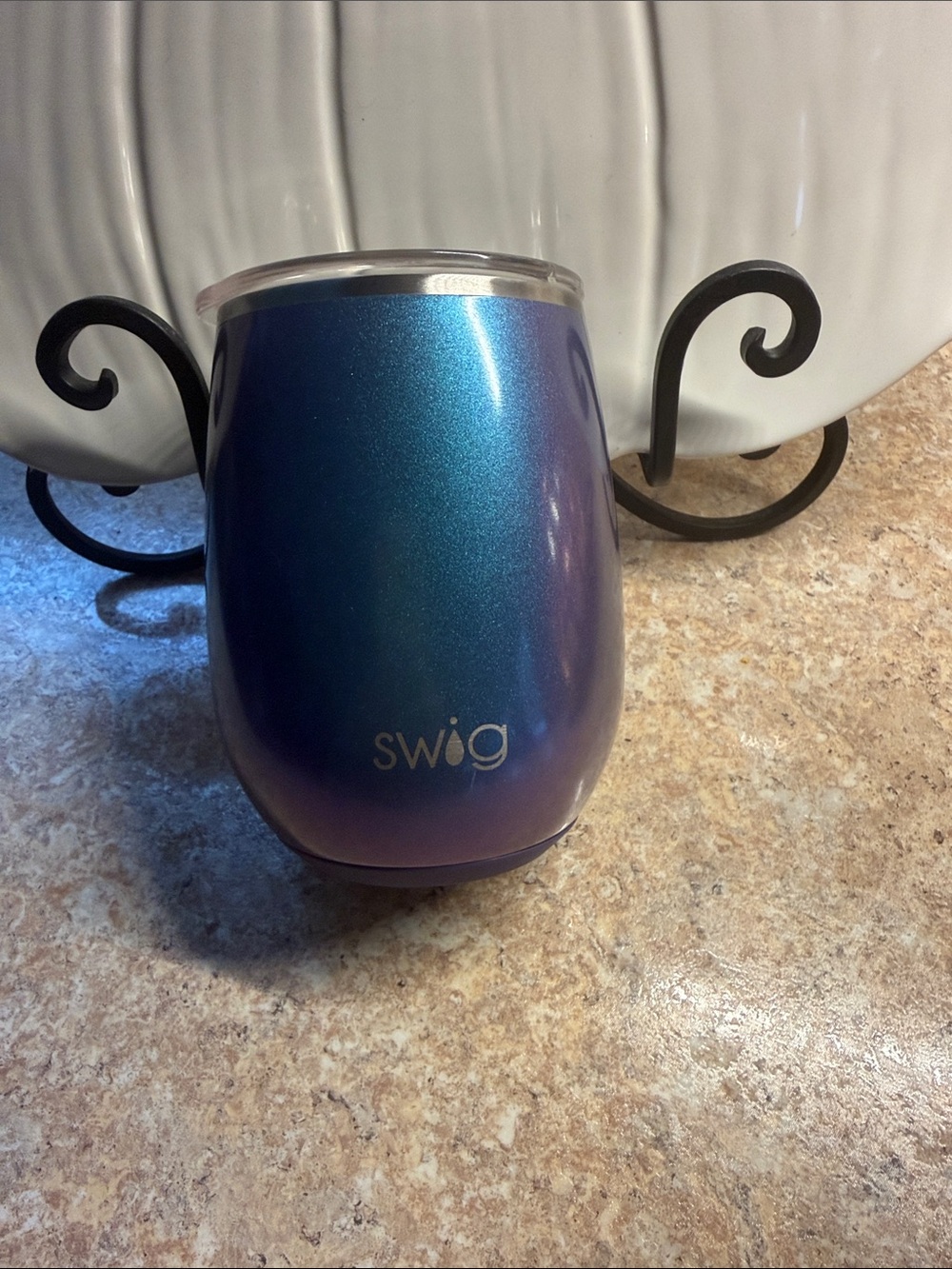 Swig Iridescent Blue-Purple Stainless Wine Tumbler